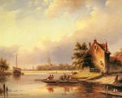 A Summers Day At The Ferry Crossing - 扬·雅各布·柯恩拉德·施普勒